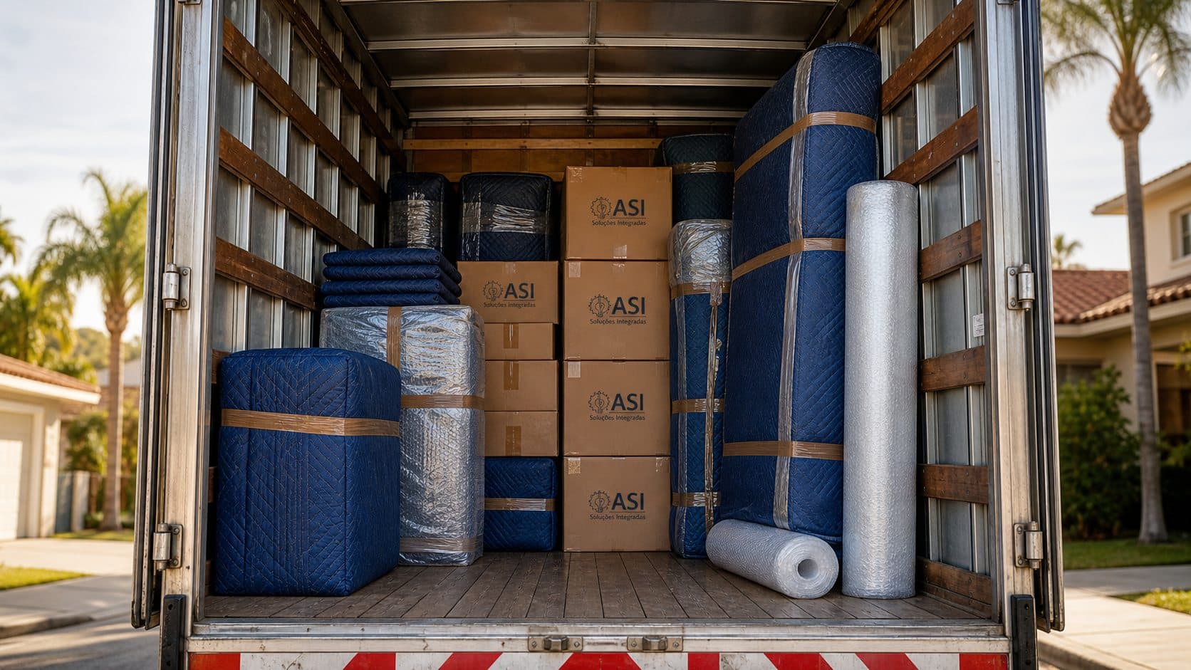 Baú da ASI organizado para fretes e cargas